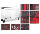 Servante d&#039;atelier complète large, blanche XL 514 outils MW Tools MWE512G4W