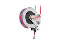 Enrouleur industriel pour soudure acétylène 12 m Ø 3/8 20 bars Acier laqué avec enroulement automatique et support mural fixe Raasm RA.8430.702