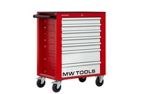 Servante d&amp;#039;atelier 7 tiroirs rouge et grise robuste en acier soudé verrouillable roues ø125 mm MW Tools GW107G