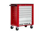 Servante d'atelier 7 tiroirs rouge et grise robuste en acier soudé verrouillable roues ø125 mm MW Tools GW107G