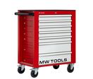 Servante d&#039;atelier 7 tiroirs rouge et grise robuste en acier soudé verrouillable roues ø125 mm MW Tools GW107G