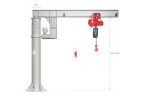 Grue pivotante électrique 1T flèche 3m avec palan et chariot MW Tools KZK100MSET