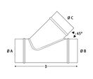 Raccord double sens 45 degrés diam. 200/200/180 mm Holzkraft VSBY-200-200-180