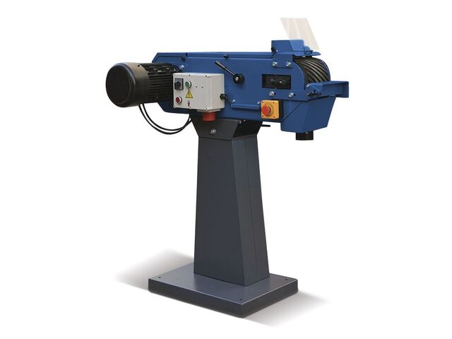 Ponceuse à bande pour métaux 75x2000 mm 36 m/s 3,3 kW 230V frein moteur arrêt d&#039;urgence dia. roue motrice 240 mm Metallkraft MBSM75-240-1