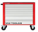 Servante d&#039;atelier 7 tiroirs rouge et grise extra large 1055 mm avec verrouillage dans la poignée et grandes roues ø160 mm MW Tools GW307GX