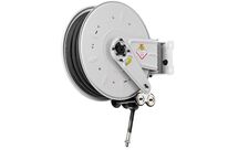 Enrouleur d&amp;#039;eau chaude 17 m Ø 1/2 100 bars acier peint avec enroulement automatique et support mural pivotant Raasm RA.8380.202