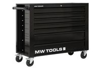 Servante d&#039;atelier 7 tiroirs noire extra large 1135 mm avec verrouillage intégré dans la poignée roues ø125 mm MW Tools GW307B