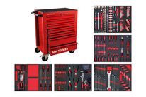 Servante d&amp;#039;atelier complète rouge STARTER 212 outils MW Tools MWE211R