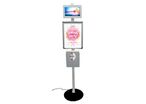 Totem 1 poteau 160 cm + 1 écran blanc 10 pouces + 1 cadre A3 + porte-brochures A4