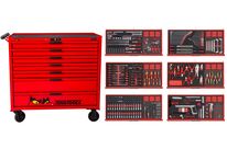 Servante d&amp;#039;atelier complète professionnelle rouge 7 tiroirs set en mousse 631 outils Teng Tools TCEMM631N