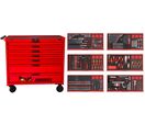 Servante d&#039;atelier complète professionnelle rouge 7 tiroirs set en mousse 631 outils Teng Tools TCEMM631N