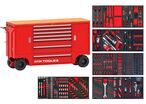 Servante d'atelier robuste avec 2 armoires et 7 tiroirs - Grandes roues avec freins à disque - Set de 514 outils MW Tools MWE512TR2