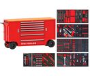 Servante d'atelier robuste avec 2 armoires et 7 tiroirs - Grandes roues avec freins à disque - Set de 514 outils MW Tools MWE512TR2